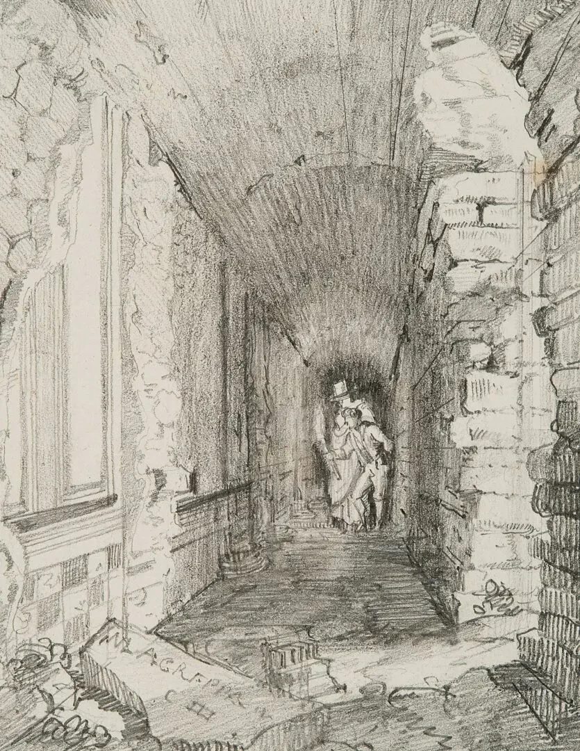  91-Luigi Basiletti-Coppia di innamorati in un paesaggio nei pressi di Frascati 